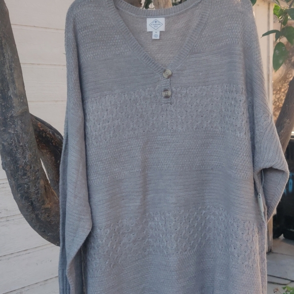 St. John's Bay-Plus Womens Henley Neck Long Sleeve - Picture 4 of 8